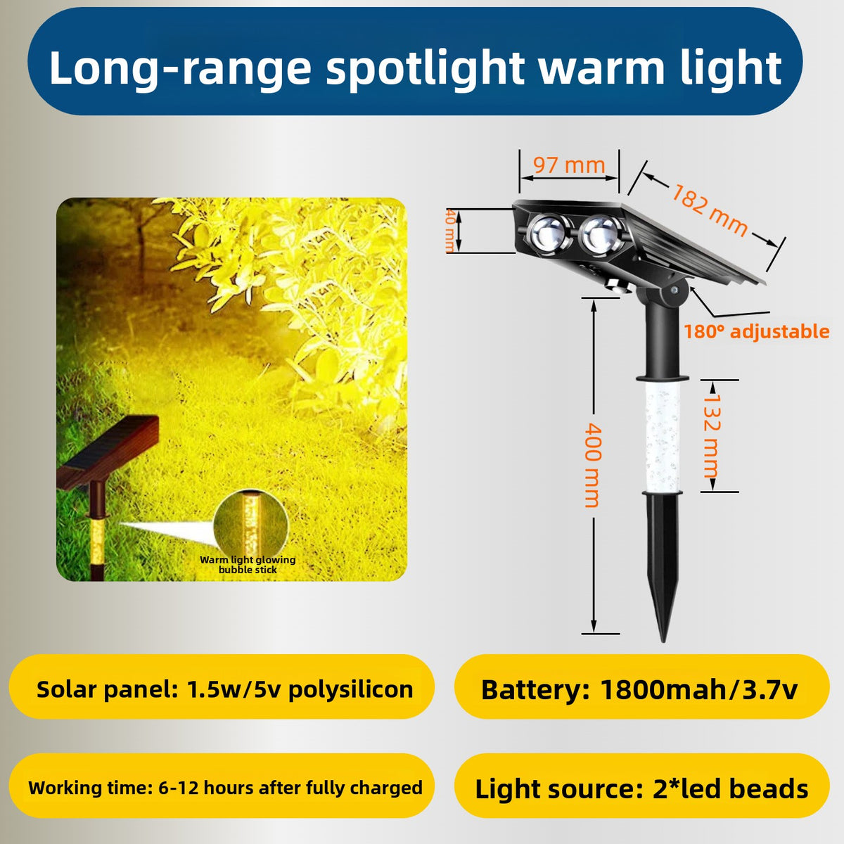 Solar Powered Color Changing Outdoor Lawn Light