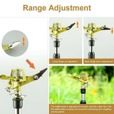 Zinc alloy rotating sprinkler with hose fitting