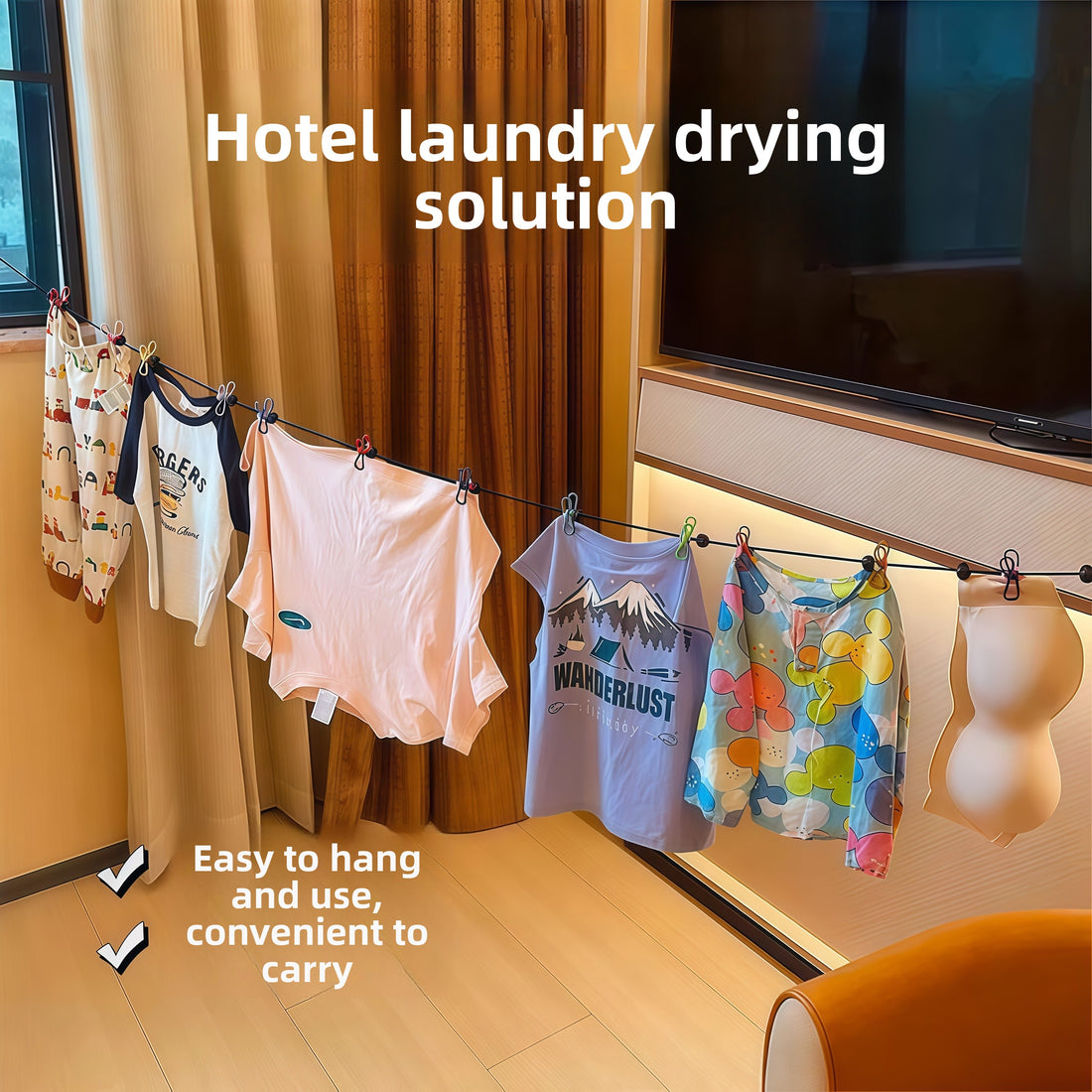 Portable Outdoor Clothesline Clips