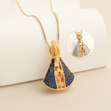 Double-Sided Necklace with Colorful Zircon