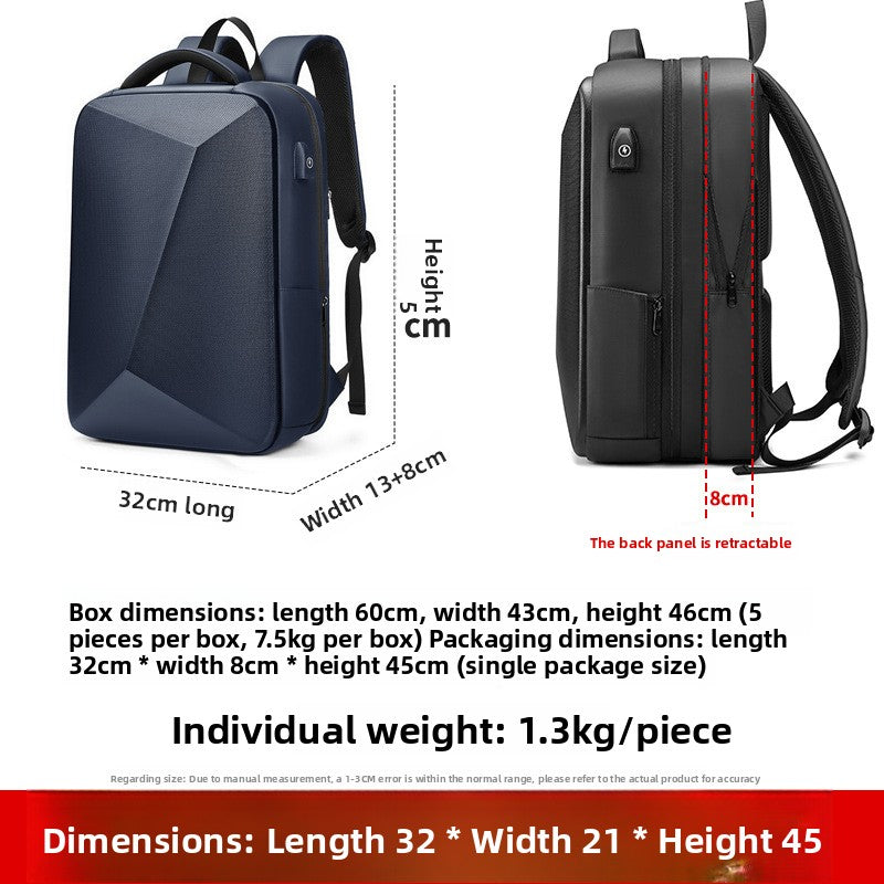 Expandable Hard Shell Laptop Backpack