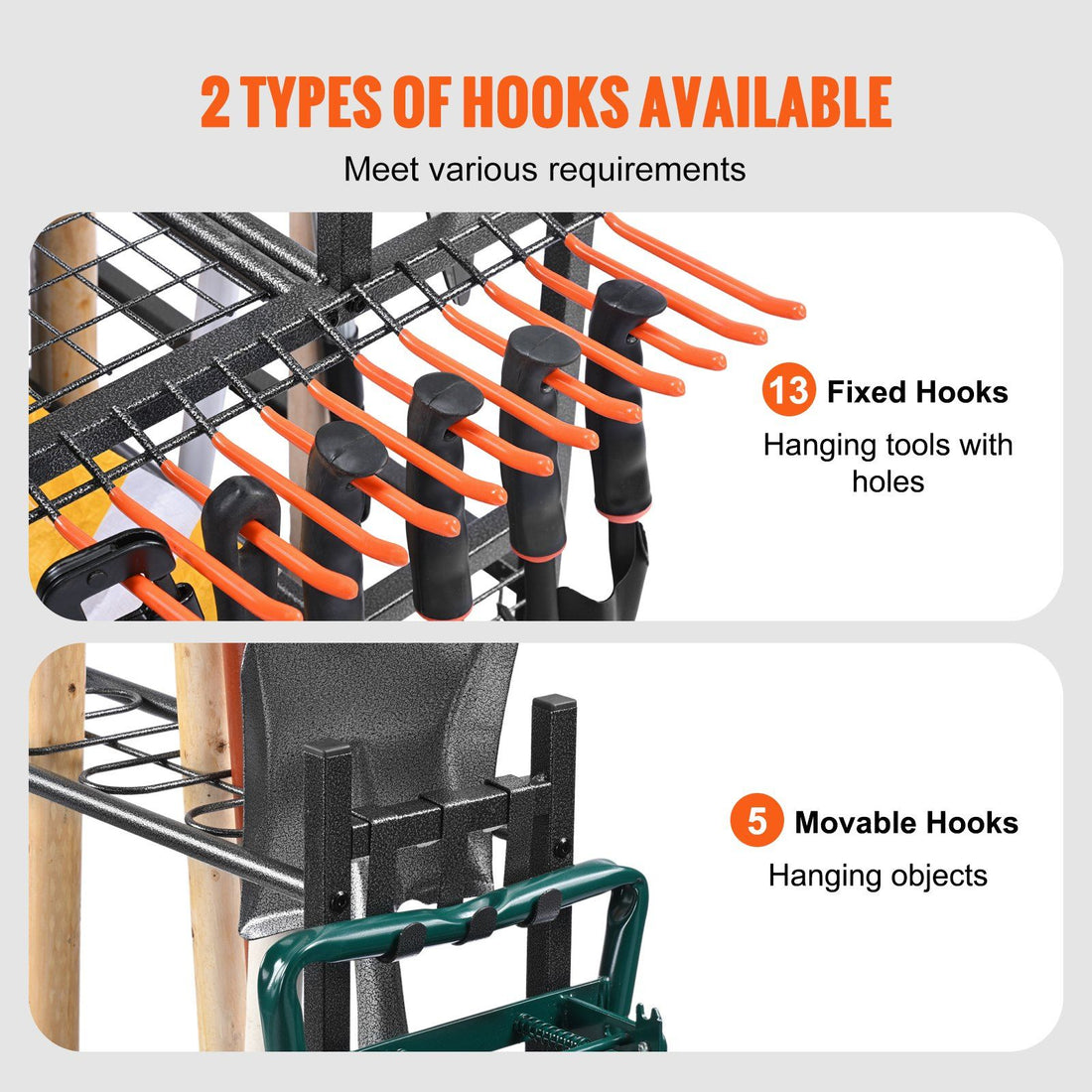 Rolling base detail on garden tool organizer
