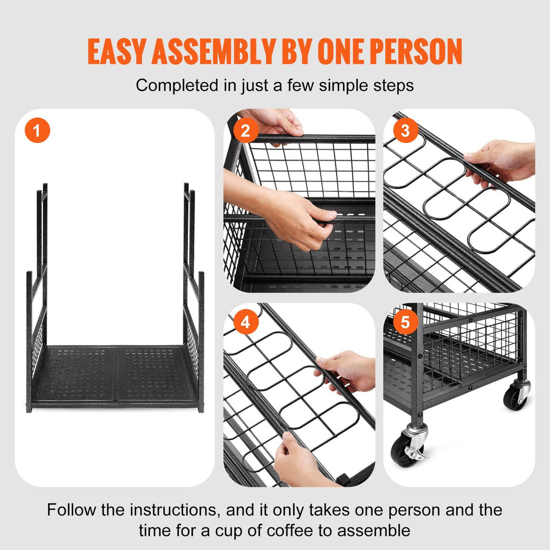 Top view of 16-slot rolling garden tool organizer