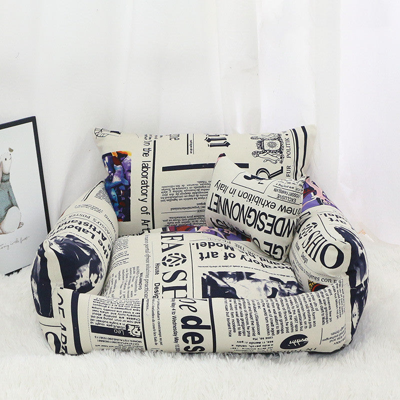 Armchair pet bed shown in an alternate design variant