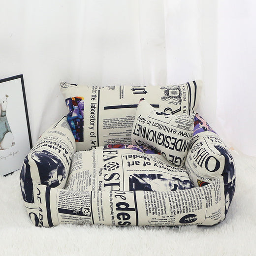 Armchair pet bed shown in an alternate design variant