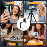 Selfie light, 3 brightness and color temperature settings