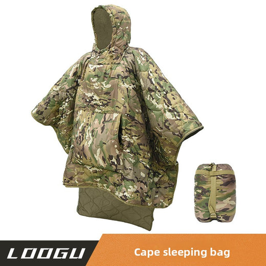Portable Cloak-Style Camouflage Sleeping Bag for Outdoor Camping