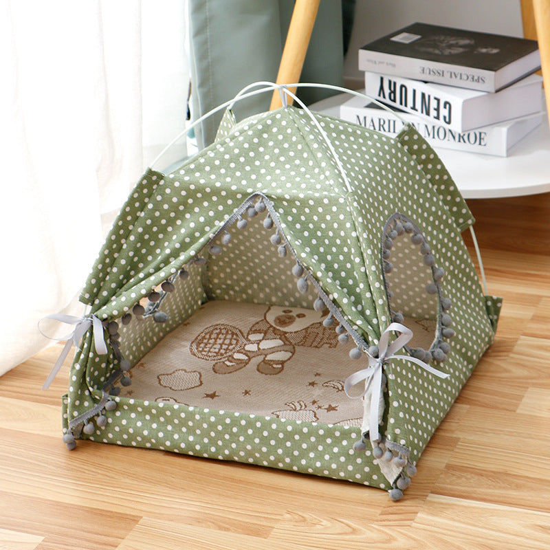 Tent shown in an alternate fabric pattern