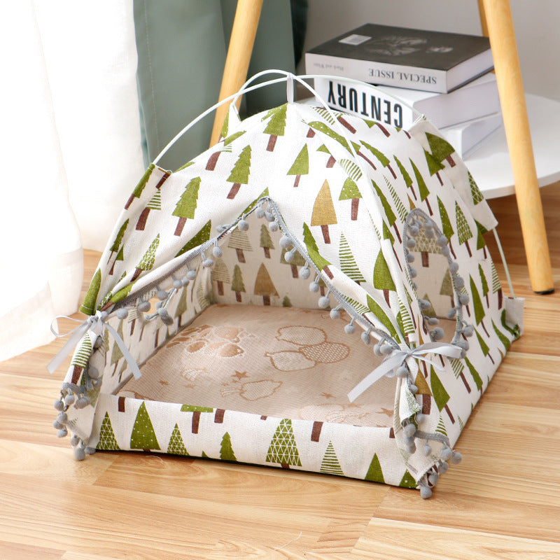 Interior view showing the tent's fabric lining