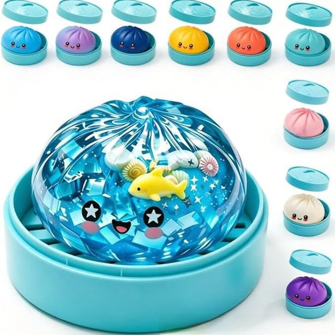 Slow rising squeeze toy in ghost, shark or dumpling shape, photo 1
