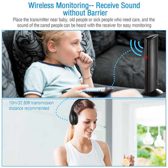 Child near the transmitter in wireless monitoring mode