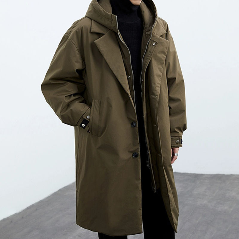 Mens Hooded Trench Coat