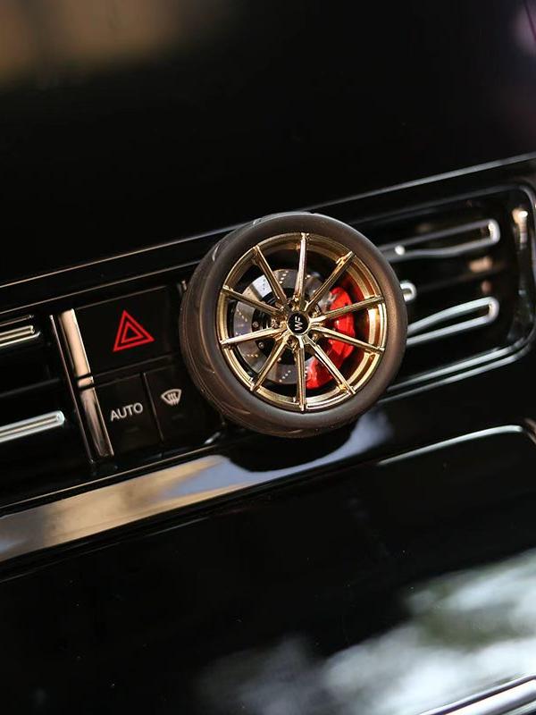 Aluminum Wheel Hub Model Car Air Vent Freshener Ornament Citrus Scent