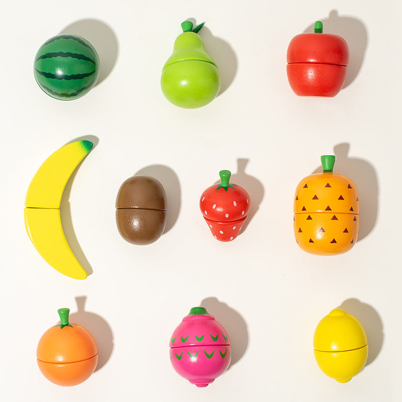 Wooden Magnetic Food Cutting Play Set for Kids