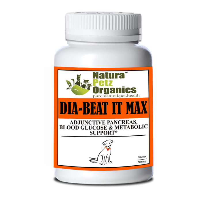 Pancreas & Metabolic Support Capsules for dogs, 90 count, dosage panel