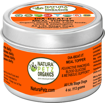 Pancreas & Metabolic Support Meal Topper for dogs, dosage panel