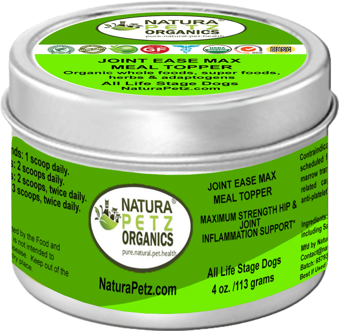 Joint Ease Max Meal Topper for dogs, ingredient panel