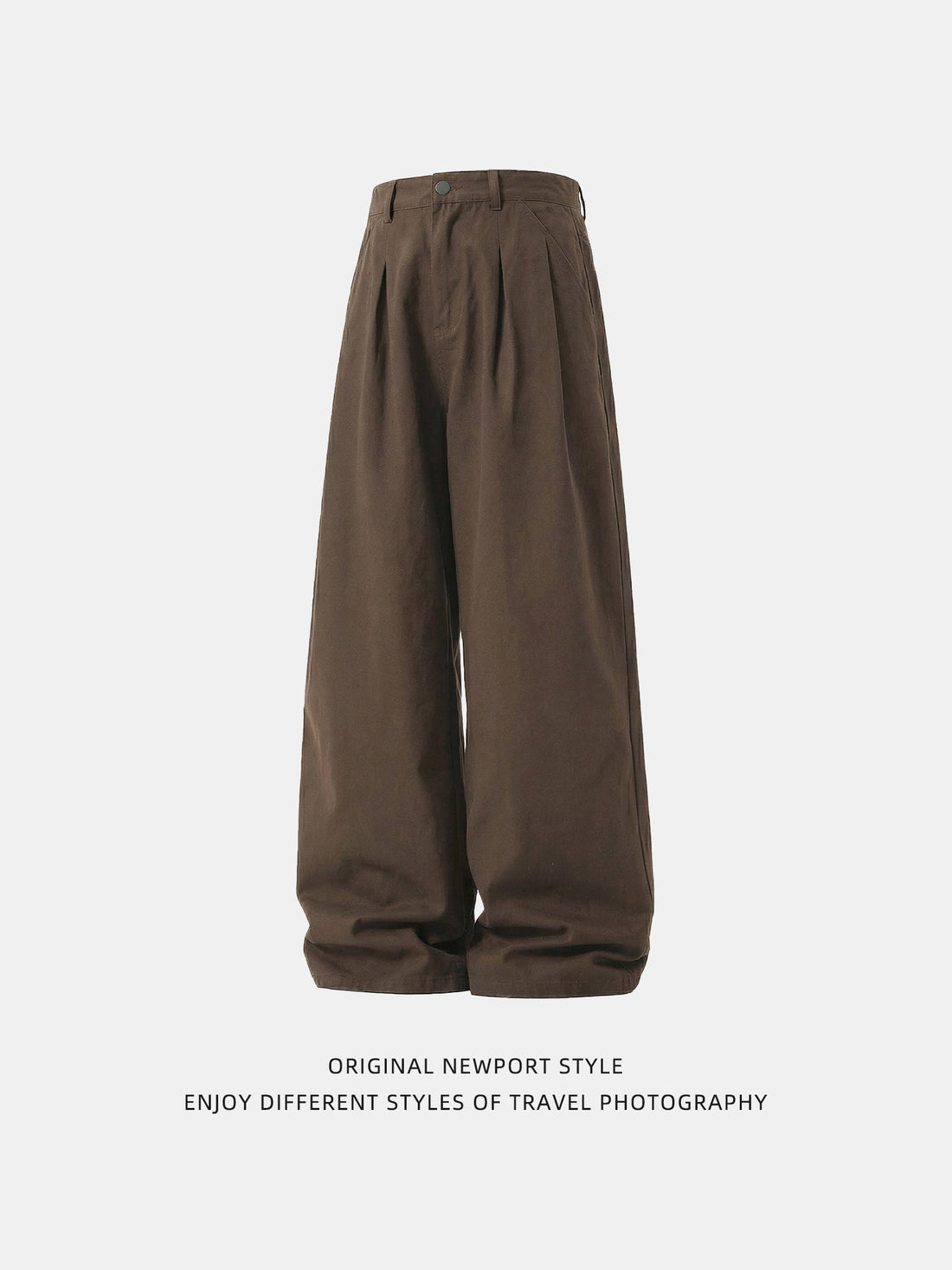 Men's American Retro Pure Cotton Loose Straight-Leg Casual Pants Washed Texture Vintage Style