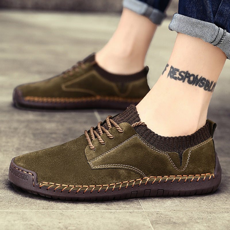 7009 Four Seasons trendy men's shoes high-top cotton-padded independent station plus size 38-48 casual handmade shoes cross-border socks mouth shoes