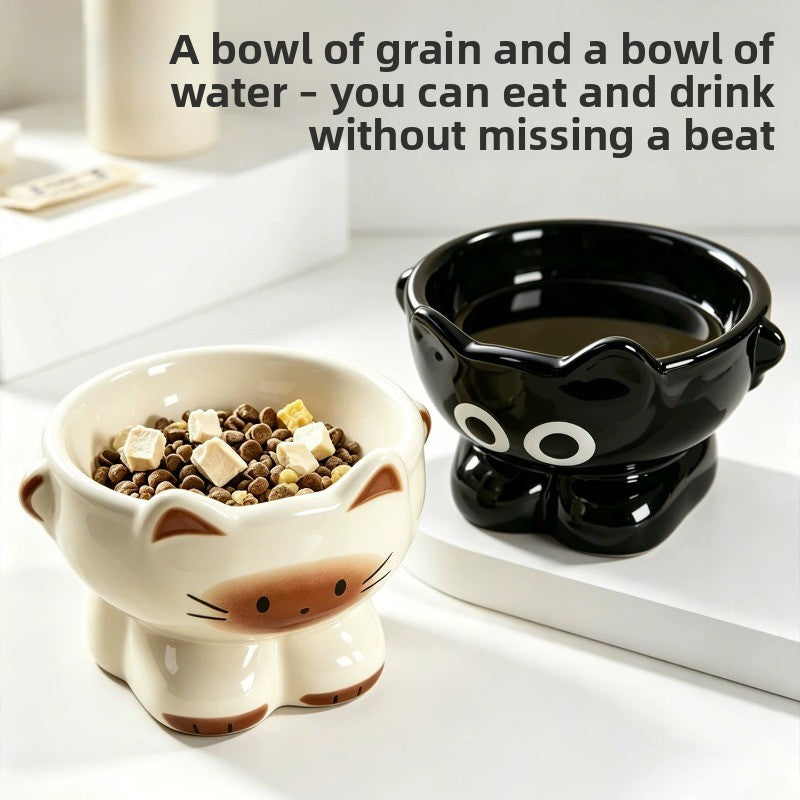 Ceramic Cat Dog Food Bowl with Anti-Slip Design