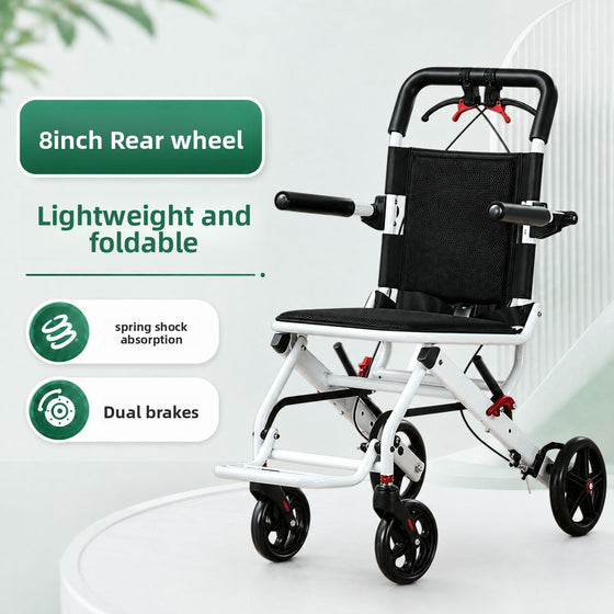Travelling wheelchair is lightweight.
