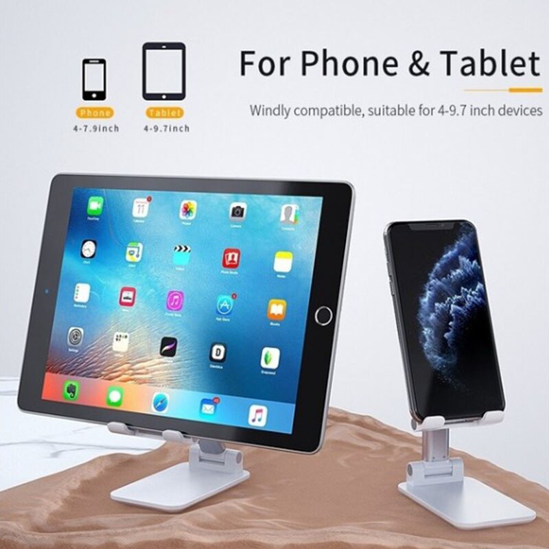 Foldable Metal Desktop Holder for iPhone and c