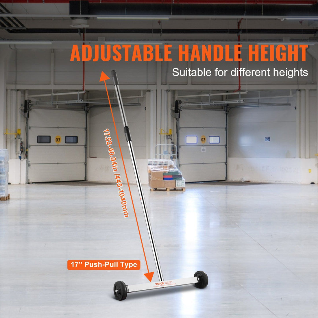 Arbasa 17-Inch Magnetic Sweeper with Wheels in-use view