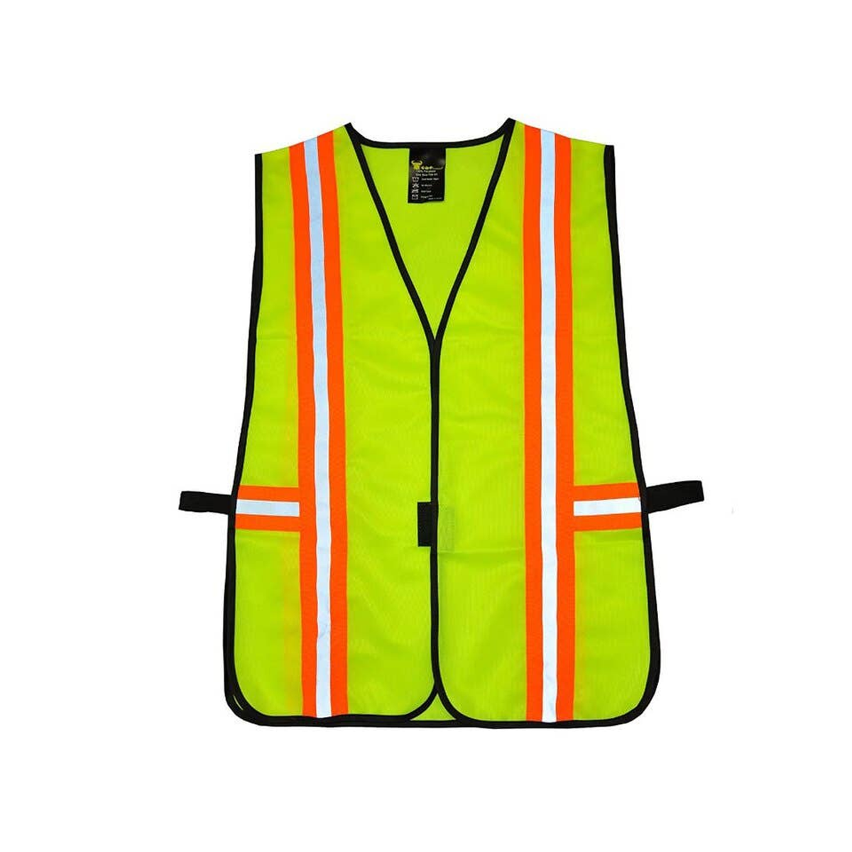 Safety Vest with Reflective Strips, Neon Lime Green