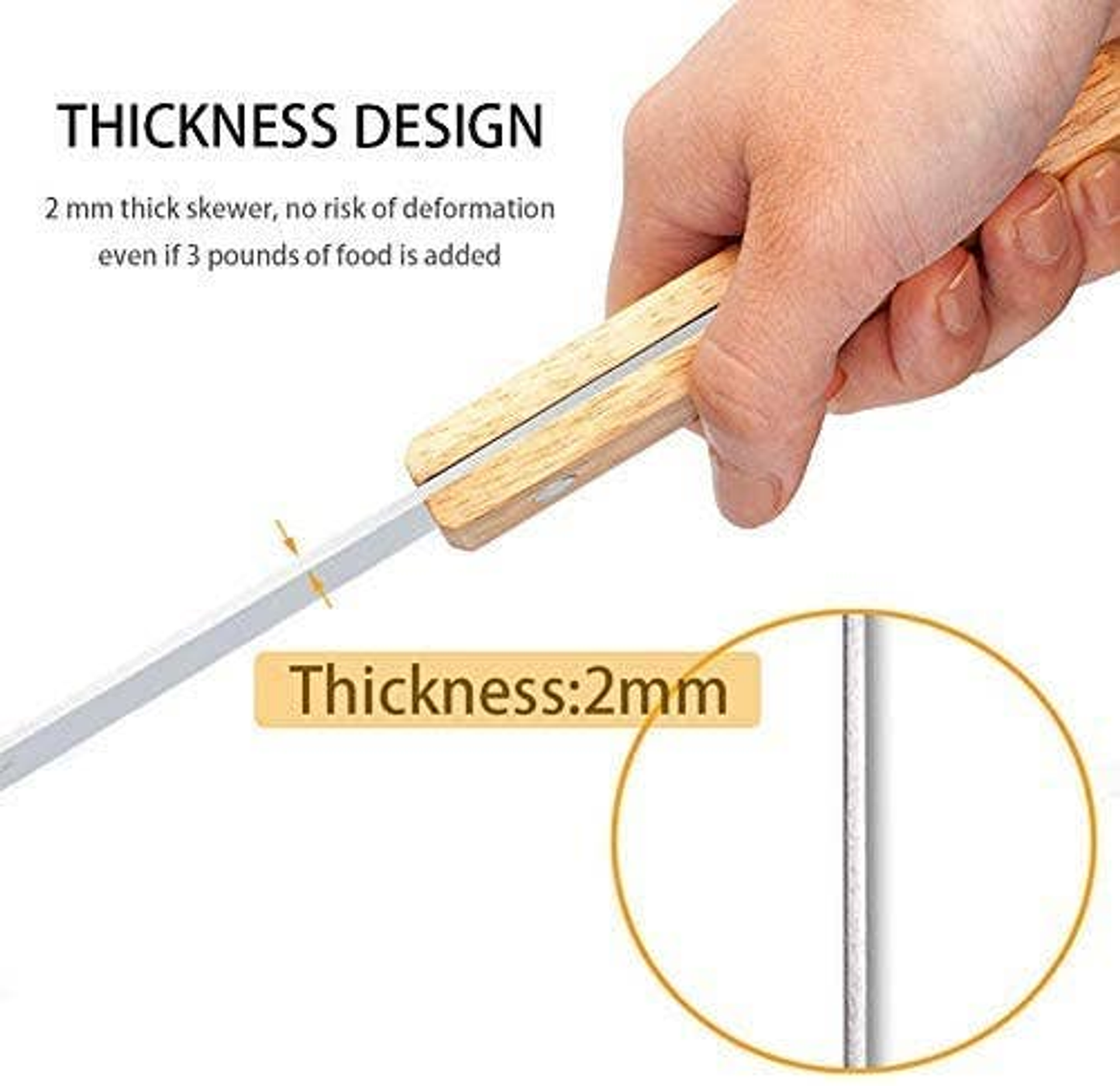 Thin Stainless Steel BBQ Skewer