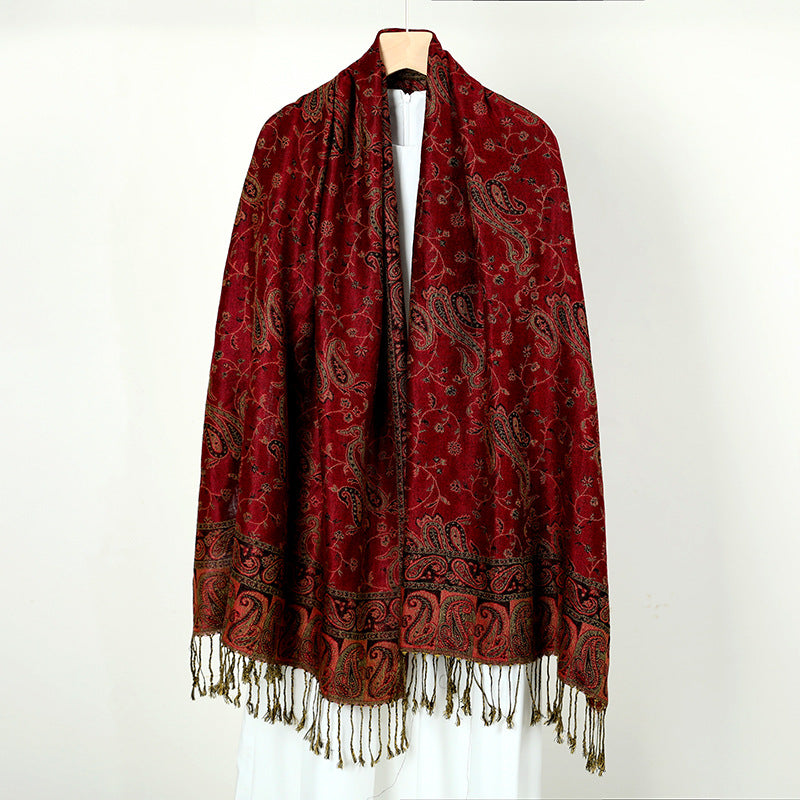 Women's Jacquard Imitation Cashmere Shawl Wrap Long Scarf