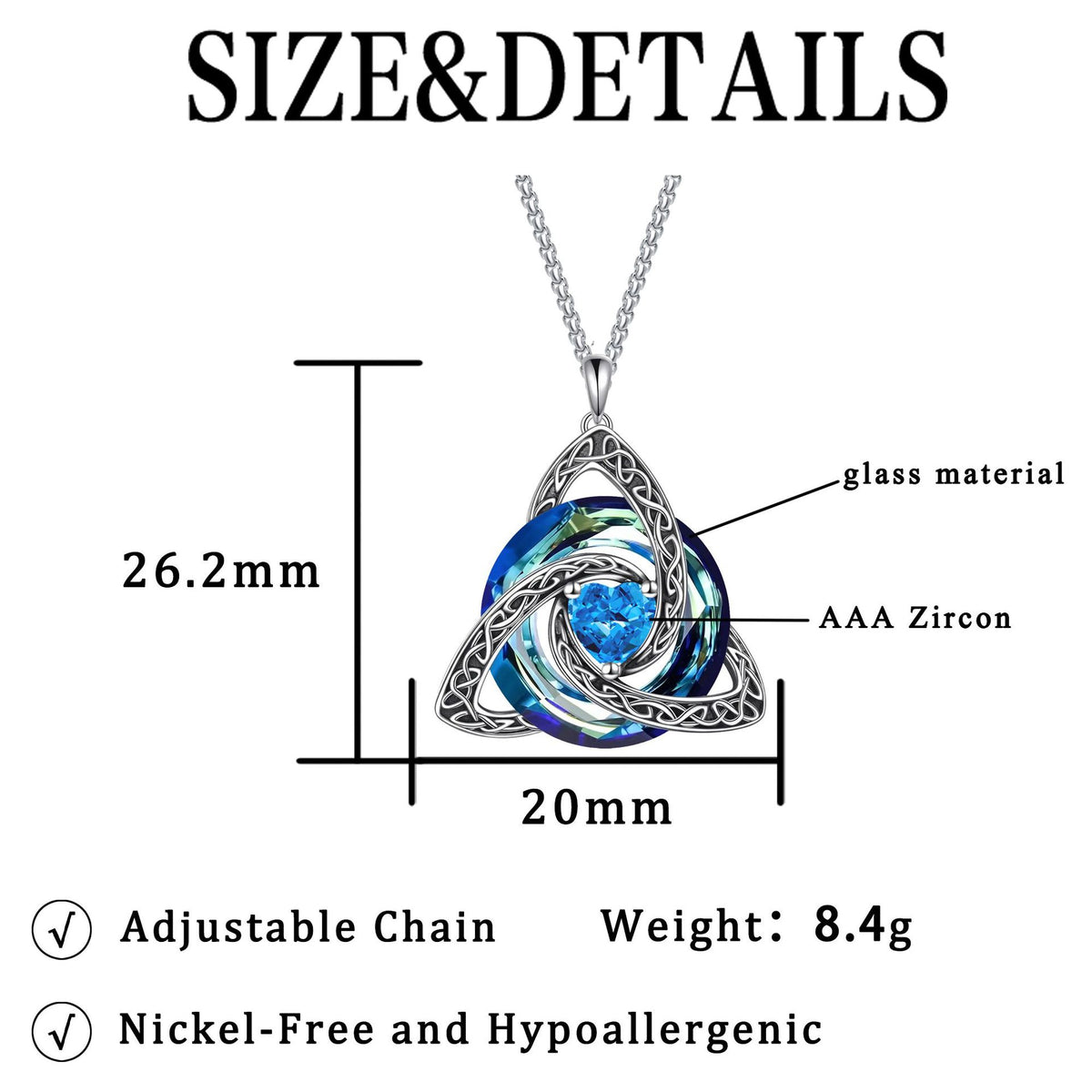 Celtic Knot Birthstone Necklace