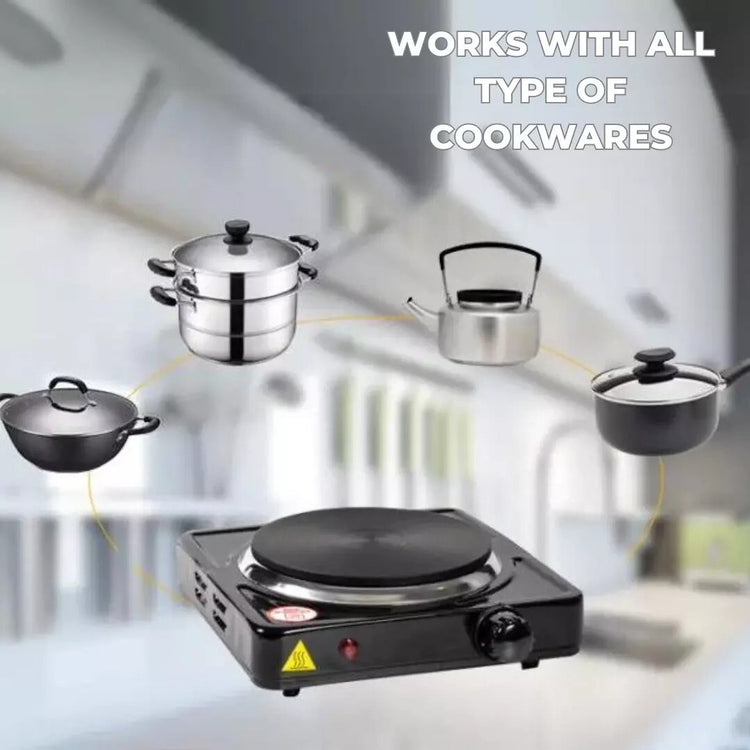 Portable hot plate with temperature control dial