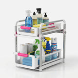 Adjustable Under Sink Organizer Set in-use view