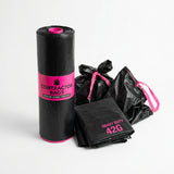 Contractor bag shown at an angle to display its thickness and size