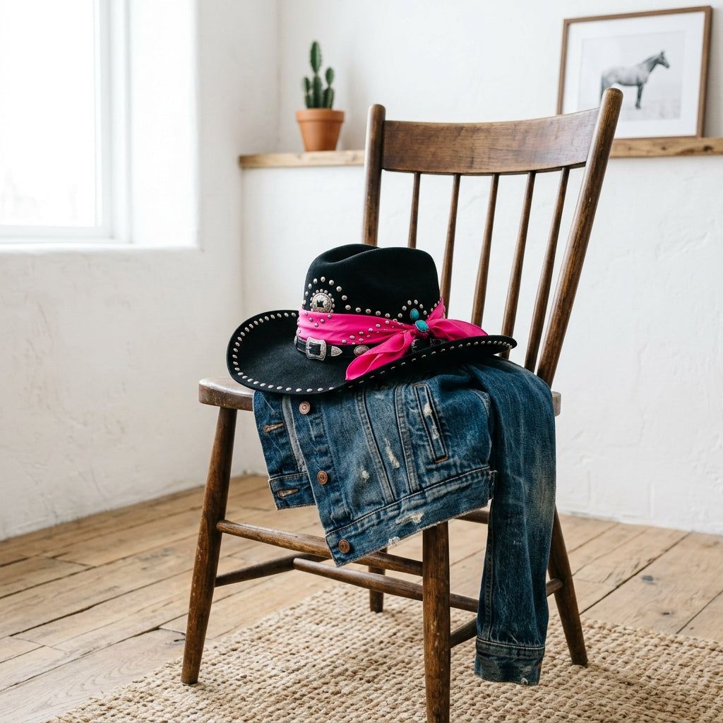 Studded Western Drifter Cowboy Hat - angle view