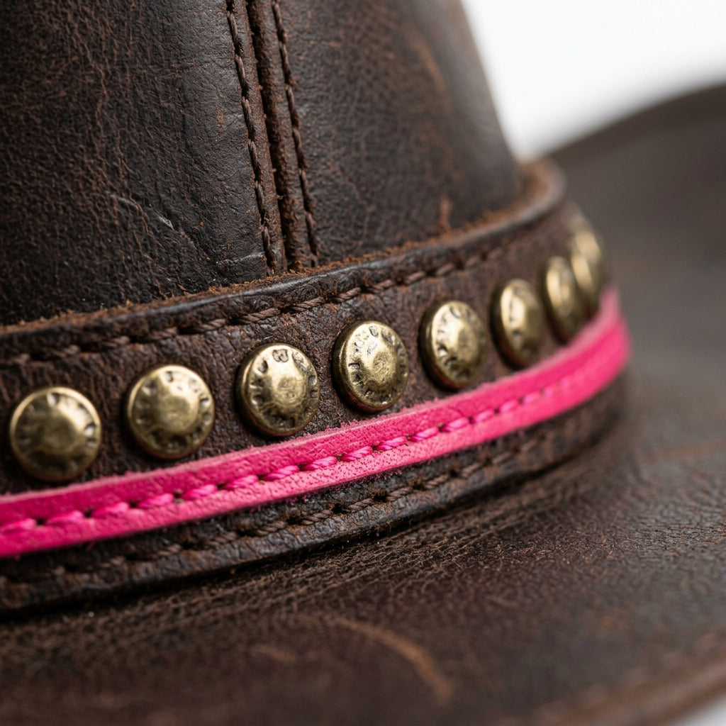Studded Western Drifter Cowboy Hat - closeup
