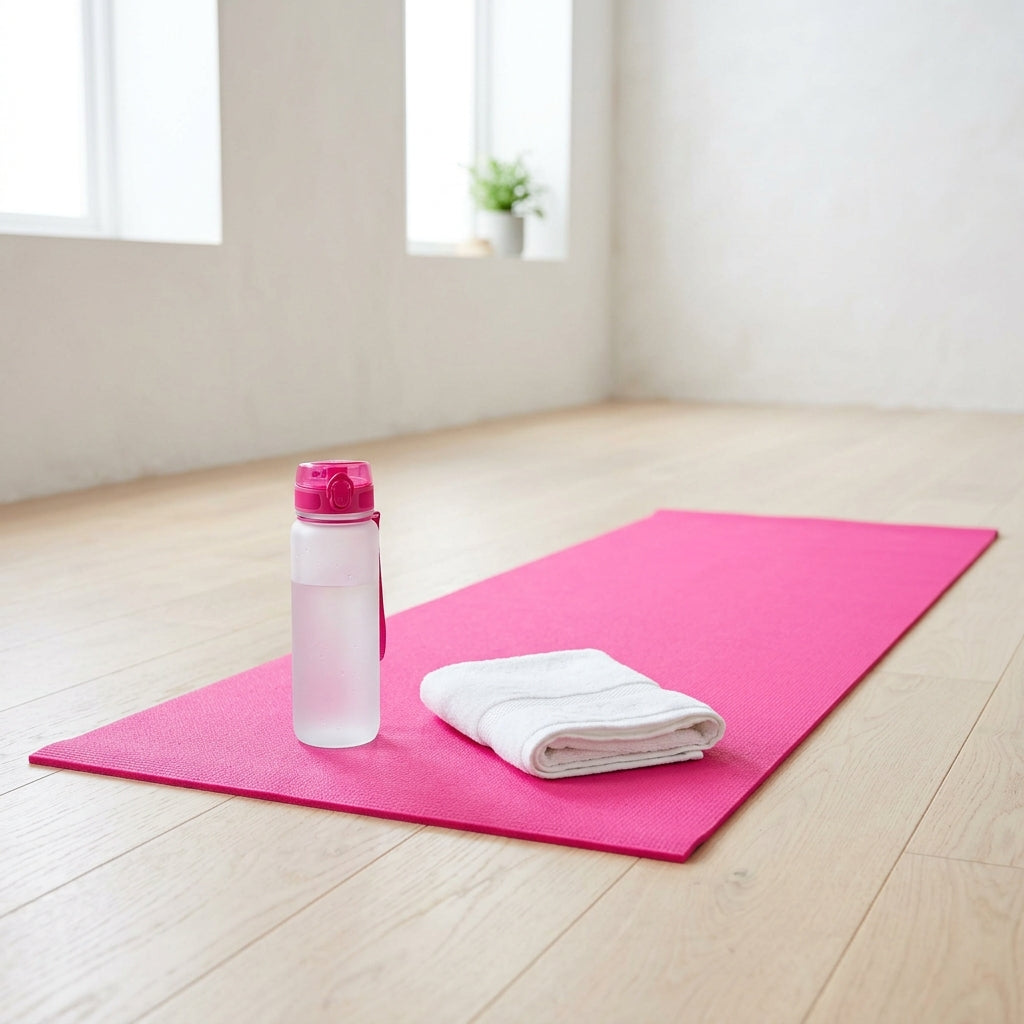 non-slip yoga mat with carrying strap close-up