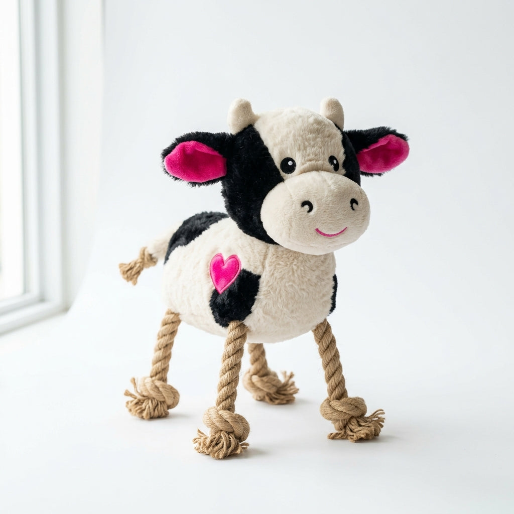Dog chew toy textured jute body detail
