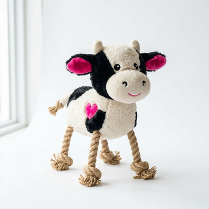 Dog chew toy textured jute body detail