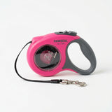 Retractable dog leash handle with lock button