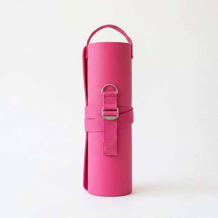 Yoga mat unrolled showing cushioned base