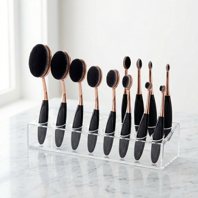 10-Piece Oval Beauty Brush Set — lifestyle