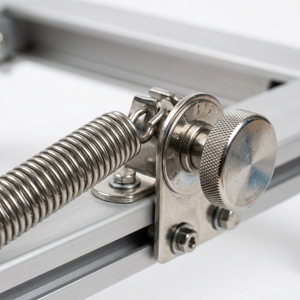 Pilates reformer machine close up construction detail