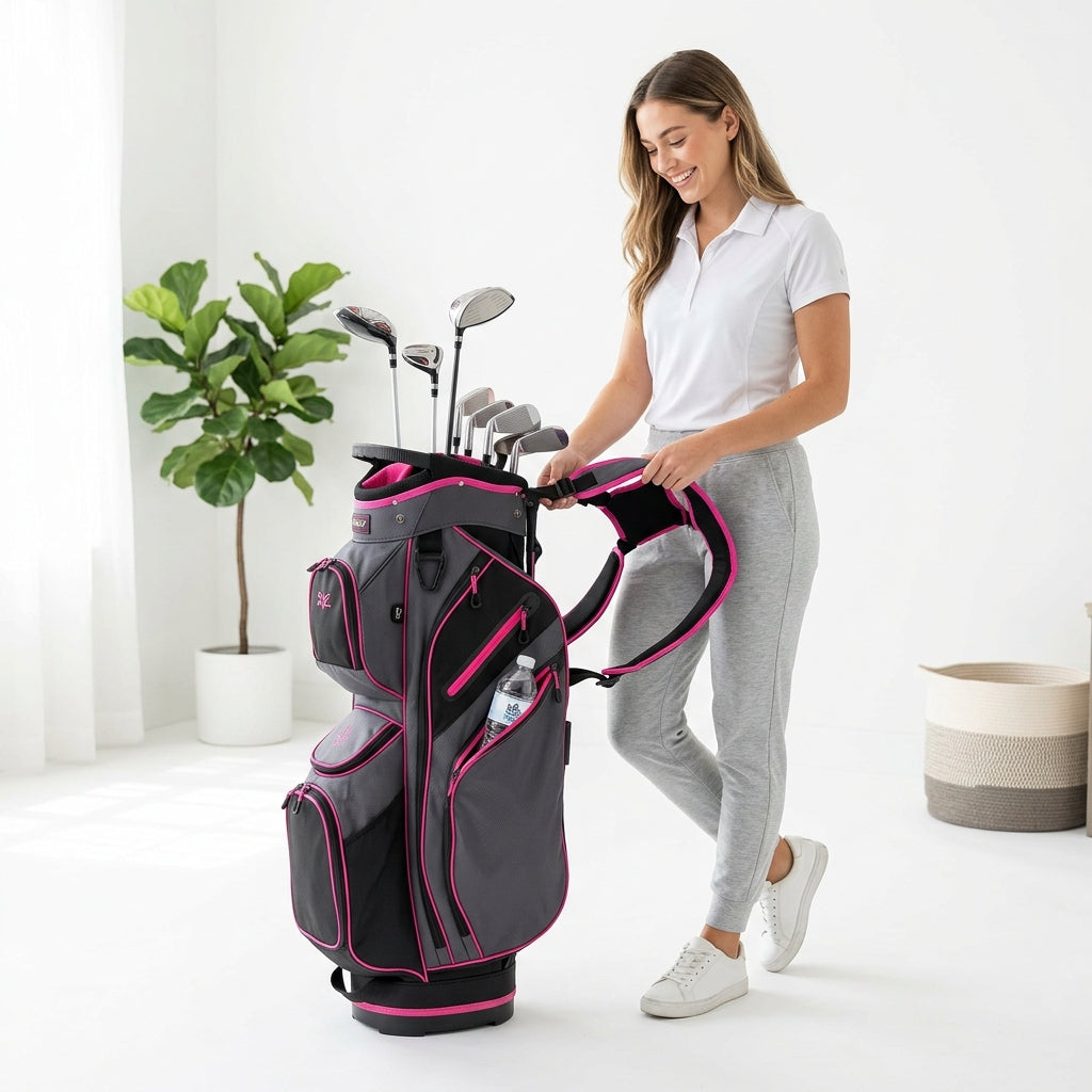 14-Way Golf Cart Bag with Cooler and Waterproof Pockets lifestyle