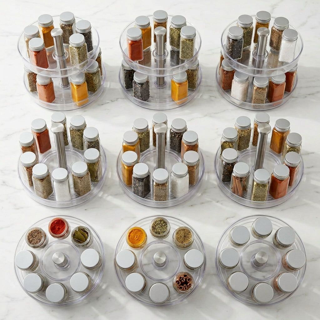 Double Layer Lazy Susan Spice Organizer - Lifestyle
