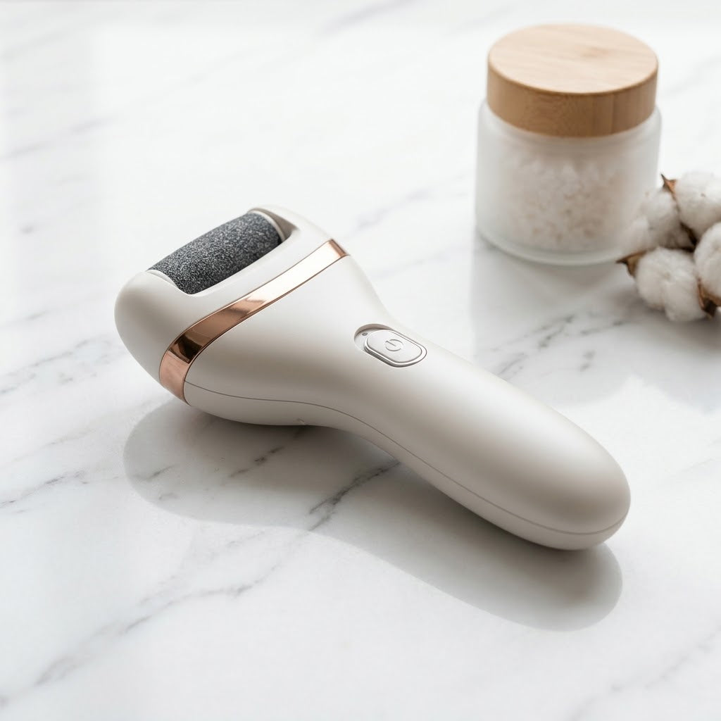 Electric foot file for smooth pedicure and foot care at home