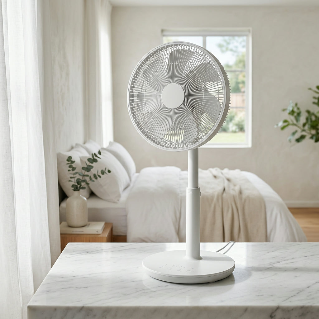 Quiet 20dB pedestal fan with 15 speeds and remote control for bedroom