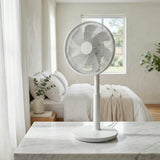 Quiet 20dB pedestal fan with 15 speeds and remote control for bedroom