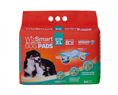 WizSmart All Day Dry Ultra XL Dog Pads, 24 Count (4 Pack)