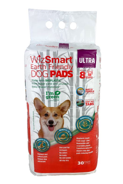 WizSmart Earth Friendly Ultra Dog Pads, 30 Count (4 Pack)